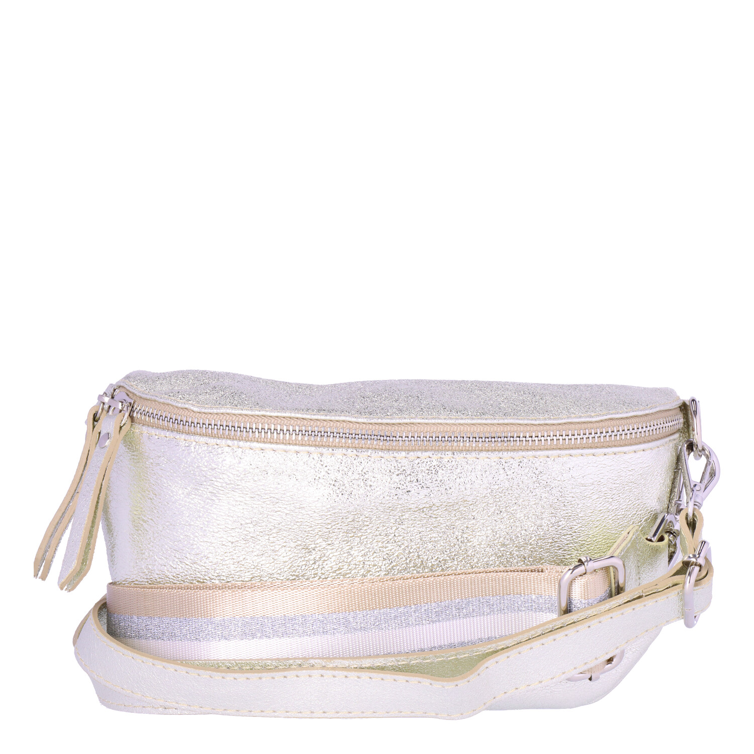 ALEXANDER HEITZ Crossbody Leder mit Gurt M Metallic